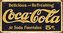 CLASSIC COCA COLA - COKE VINTAGE LOGO - OFFICIALLY LICENSED STEEL METAL ADVERTISING WALL PLAQUE SIGN - 21CM X 40CM PEPSI