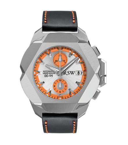 RSW Men's 4450.MS.V18.58.00 Nazca G Stainless-Steel Orange Automatic Chronograph Leather Date Watch
