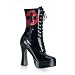 PLEASER Womens Shoes Naughty Nurses Patent Leather Red Cross Lace Up Dancer Boots Sex...