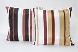 Laura Hill Delano Stripe 18 By 18 Inch Casual Decorative Pillow
