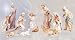 Pearlized Finish Polyresin Nativity Set in Traditional Italian Colors - 11 Piece Set - 8" Figurines