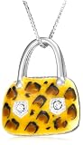 Sterling Silver, Cubic Zirconia and Enamel Handbag Pendant by David Sigal