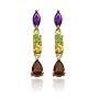 Yellow Gold Overlay Sterling Silver Multi-Gemstone Earrings