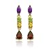 Yellow Gold Overlay Sterling Silver Multi-Gemstone Earrings