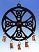 Chime Iron Celtic Circle With Glass 14"-TS756