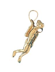 CleverEves 14K Gold Pendant 3-D Scuba Diver 7.3 - Gram(s)