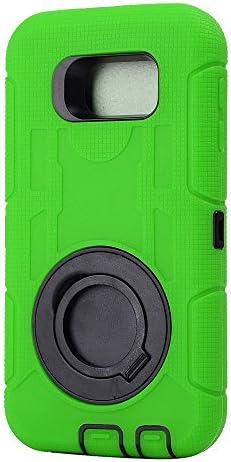 S6 Case, Galaxy S6 Case, Aitech Ultra Shock&drop-proof Amy-grade Protective Hard Defender Case and Three Layer Hard Shell Cover Holster with 360 Degree Rotating Ring Bracket Protective Case for Samsung Galaxy S6-- TPU Rubber & Silicone Case with Stand & Clip for Samsung Galaxy S6 (Green +Black)