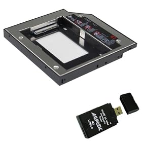 2.5" Sata To Sata 2nd Hard Drive Hdd DVD Caddy For Asus X83V G50V sereis laptop PLUS AGPtek USB 2.0 All in one card reader: Electronics