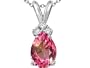 1.41 cttw Genuine PinkTourmaline and Diamond Pendant - 14kt White or Yellow Gold