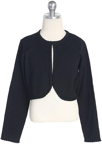 Chic Baby Little Girls Black Beaded Bolero Shrug Sweater Size 3T-10