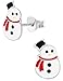Hypoallergenic Sterling Silver Little Christmas Snowman Stud Earrings for Kids (Nickel Free)