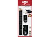 Faber-Castell 217097 - Bleistiftset Grip 5-teilig schwarz - 
