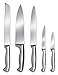 6 Piece Knife Set with Clear Thin Stand by El Perfecto Kitchen - High-Quality Stainless Steel Blades & Acrylic Stand – 8” Chef, Slicing, & Bread, 5” Utility, & 3.5” Paring Knives + 30 Day Guarantee
