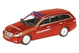 Dickie-Schuco 452587600 - Schuco - MB E-Klasse T-Modell FW 1:87 Feuerwehr, rot, Vitrine mit Touchbox