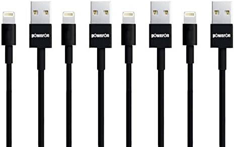 Prowireless® 8 Pin 4PCS High Quality Designed 8 Pin Connector To USB 2.0 Sync Charger Data Transfer Cord For iPhone 5 iPhone 5S iPhone 5C iPad 4th iPad Mini 1 iPad mini 2nd iPad Air iPod Touch 5th Nano 7th-Compatible With All 8 Pin Device-ON SALE LIMITED TIME ONLY (4x Pcs Black)