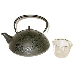 Japanese Cast Iron Tea Pot 32 oz  BLK GINKO by 