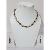 Maroon Enamelled Beads Strand Necklace Earring Set Exclusive Kundan Stone Studded Jewelry