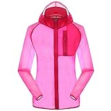 Women's Outdoor Anti UVA UPF 30+ Waterproof Quick-dry Thin Windbreaker Jackets Rose Red CN Tag 2XL - US L