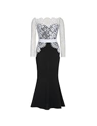 Sexy Mermaid Cotton/Elastane Cocktail Full-Skirt Lace Evening Dress/Prom Dress/Wedding Party Dress 