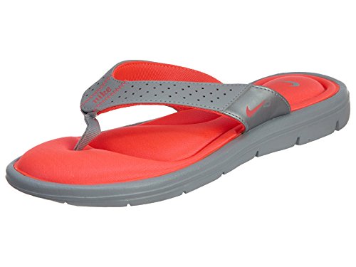 New Nike Women's Comfort Thong Sandal Wolf Grey/Hot Punch 8