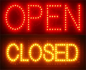 OPEN CLOSED Flashing Message Electronic LED Sign