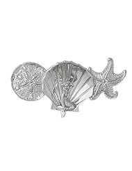 Clevereves 14K White Gold Pendant Sand Dollar, Starfish, Shell with Mermaid 14.2 - Gram(s)