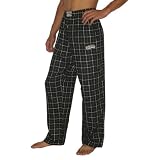 Mens NBA San Antonio Spurs Plaid Cotton Thermal Sleepwear / Pajama Pants - Black & White (Size: XL)