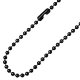 ステンレス ブラックボールチェーン2.0mm 50cm アレルギーフリー 医療用サージカル(316L)ステンレスチェーン