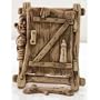 CERAMIC AMULET/Door to Domestic Happiness [Made in Russia. Size: 7 x 5.5 inches (17 x 13.5 cm). Material: ceramic (clay). Hand-crafted] [A small gnome holding a baby peeks around a door, on which there rests a bottle. This marvelous sculpture can be hung and add a touch of whimsy to any room in your house. Amulets, or talismans, possess a magical ability to defend their owners or improve various areas of their lives. They can protect against sickness, bad luck, and danger; they can also bring success, luck, love, money, and more. This gnome - hand-sculpted from natural clay - will tirelessly defend you and your loved ones from any sort of misfortune!]