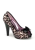 Women's 4 1/2 Inch Heel Peep Toe Pump With Bow Accent