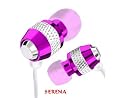 PINK SERENA Metal Replacement In-Ear Metal 3.5mm Stereo EarBud EarPhones HeadPhones Headset for all Apple iPhone, iPod Generation Shuffle Nano Mini Video Classic Touch / Creative Zen / ZUN / Sony / Sansa / Samsung other MP3 / MP4 / CD / DVD Players which have 3.5mm Audio Socket