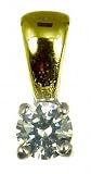 9ct Yellow Gold Ladies 15pts Solitaire 4 Claw Diamond Pendant 18 Curb