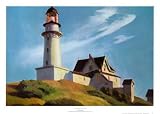 Lighthouse at Two Lights Scenic Art Poster Print by Edward Hopper, 25×18