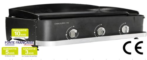 plancha gaz cabourg 76 à poser 3 brûleurs en inox 