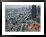 41qerEVDifL. SL160  New Real Estate Developments in Shanghais Pudong New Area National Geographic Collection Framed Art Poster Print by Eightfish, 31x25