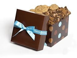Geoff & Drew's Happy Birthday Box of 16 Fresh Baked Chocolate Chip Cookies, 8 Brownies