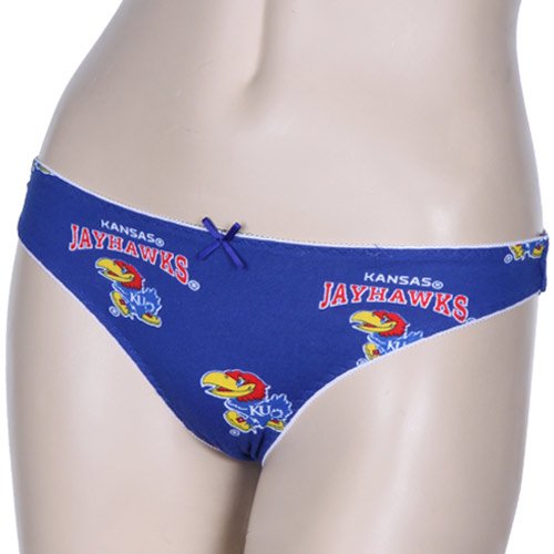 Kansas Jayhawks Ladies Royal Blue Supreme Thong Underwear (Small)