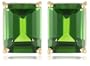 14k Yellow Gold 8x6mm Chrome Diopside Emerald-Cut Stud Earrings
