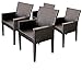 TKC Napa Wicker Patio Arm Dining Chairs in Espresso (Set of 4)