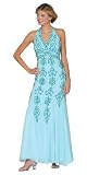 Formal Evening Gown. Aqua Halter Dress for Prom, Party, Wedding by Sean Collection (1904)