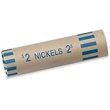MMF Industries Preformed Tubular Coin Wrappers, Nickels, 1000 Wrappers per Box, Blue (2160600B08)