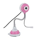 GTMax Flexible 12 Mega Pixel High Resolution w/ 4 LED Light & Microphone USB PC Webcam - Pink