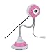 GTMax Flexible 12 Mega Pixel High Resolution w/ 4 LED Light & Microphone USB PC Webcam - Pink