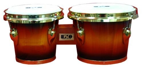 MusicalInstruments: EXO BG35 Sunburst Finish Bongo Drum with Gold Hardware