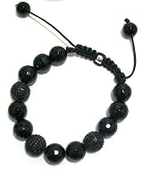 Just Give Me Jewels Yoga Style Black Onyx Crystal and Faceted Onyx Ball Bracelet