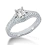 14K White Gold Emerald Cut Diamond Semi-mount Engagement Setting (0.33ct.tw, HI Color, SI2-3 Clarity)(CENTER STONE NOT INCLUDED)