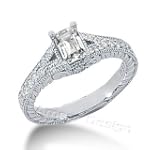 SAVE $1328.7 - 14K White Gold Emerald Cut Diamond Semi-mount Engagement Setting (0.33ct.tw, HI Color, SI2-3 Clarity) $482.81