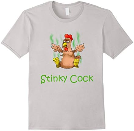 Men's Stinky Cock T-shirt Medium Silver