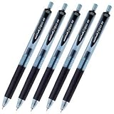 Uni-ball Signo RT Rubber Grip & Click Retractable Ultra Micro Point Gel Pens -0.38mm-black Ink-value Set of 5