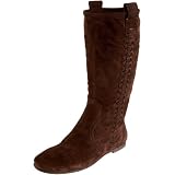 Nine West Women's Synge Flat Slouchy Boot,Dk Brown Suede,9.5 M US